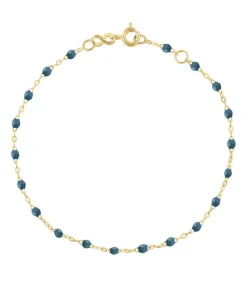 Bracelet Or Jaune Et Perles De Resine