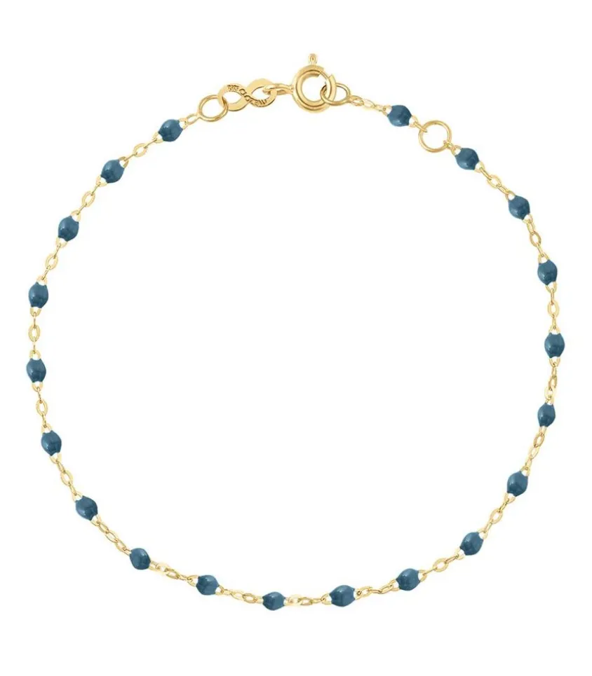 Bracelet Or Jaune Et Perles De Resine