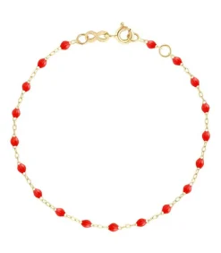 Bracelet Or Jaune Et Perles De Resine