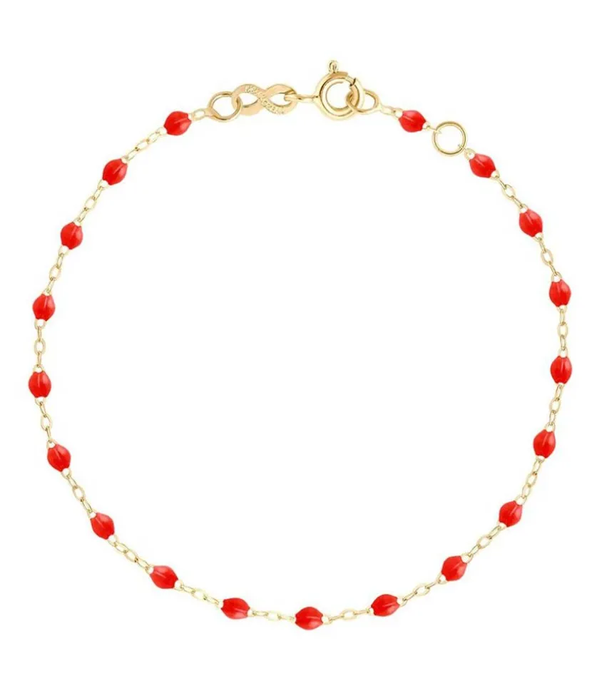 Bracelet Or Jaune Et Perles De Resine