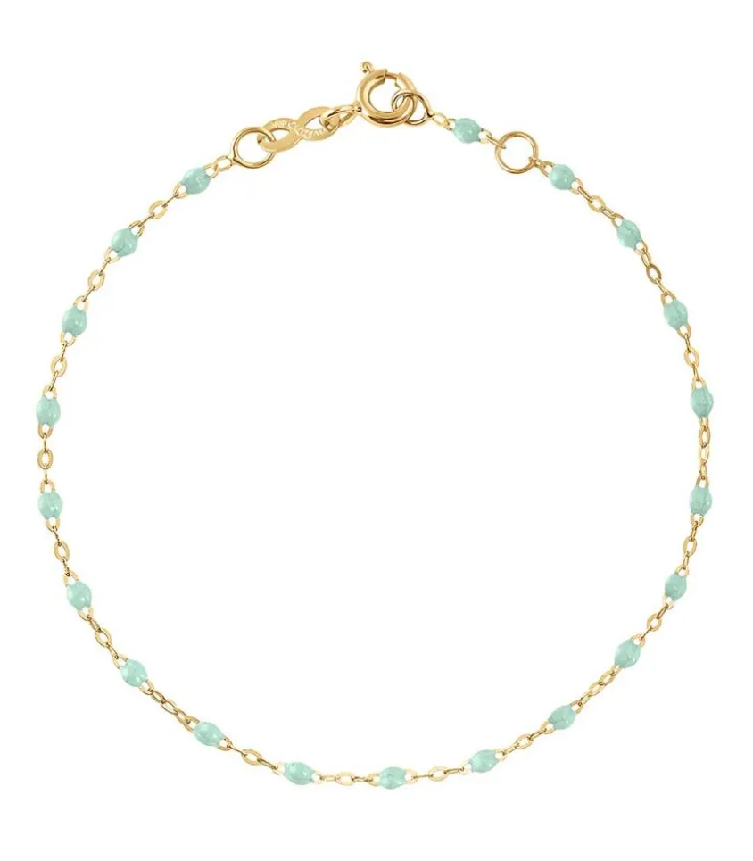 Bracelet Or Jaune Et Perles De Resine