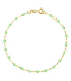 Bracelet Or Jaune Et Perles De Resine