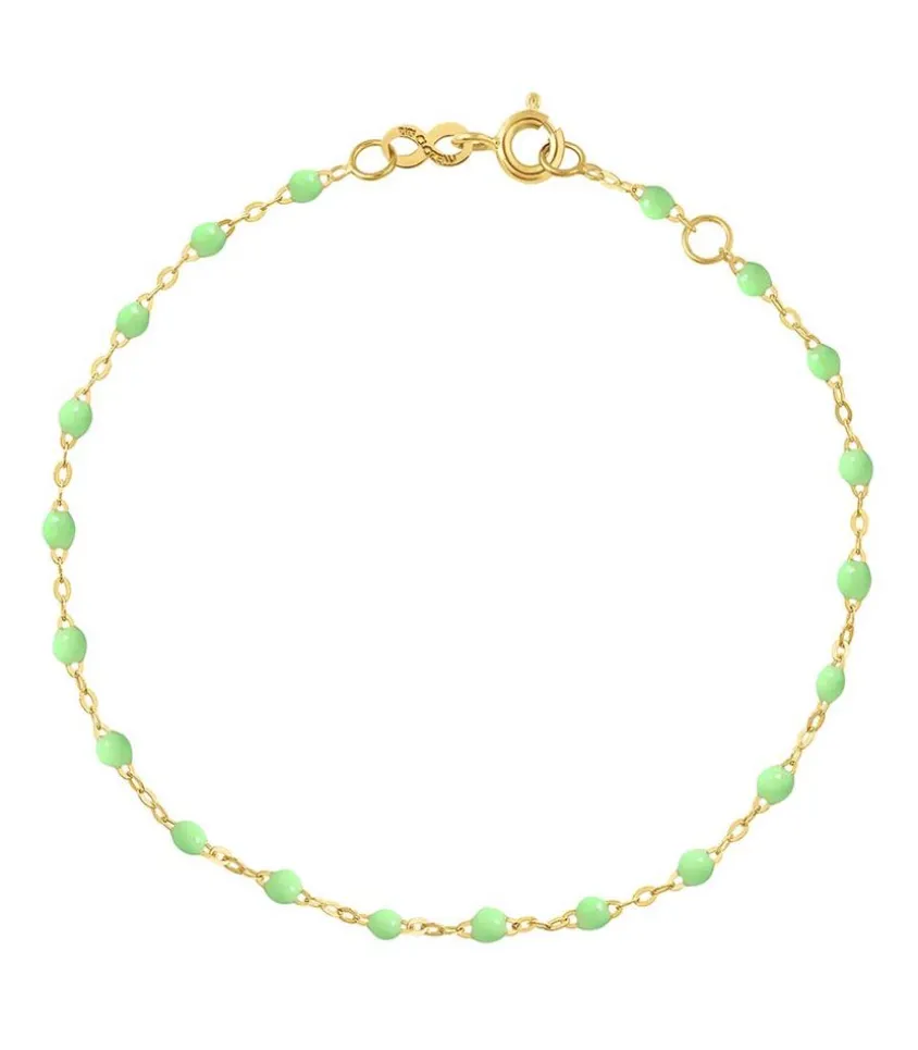 Bracelet Or Jaune Et Perles De Resine