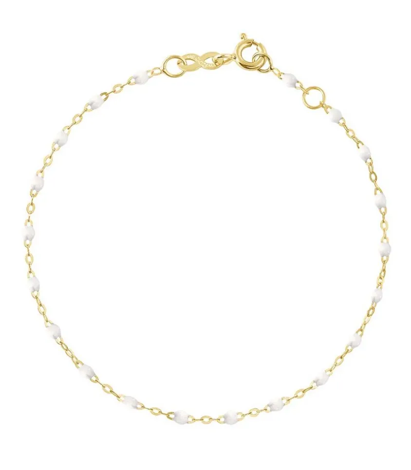 Bracelet Or Jaune Et Perles De Resine