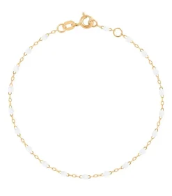 Bracelet Or Jaune Et Perles De Resine