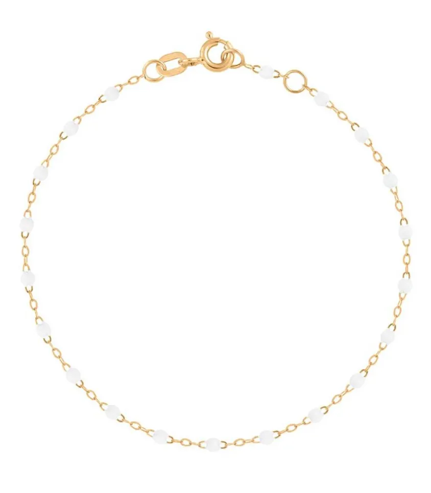 Bracelet Or Jaune Et Perles De Resine