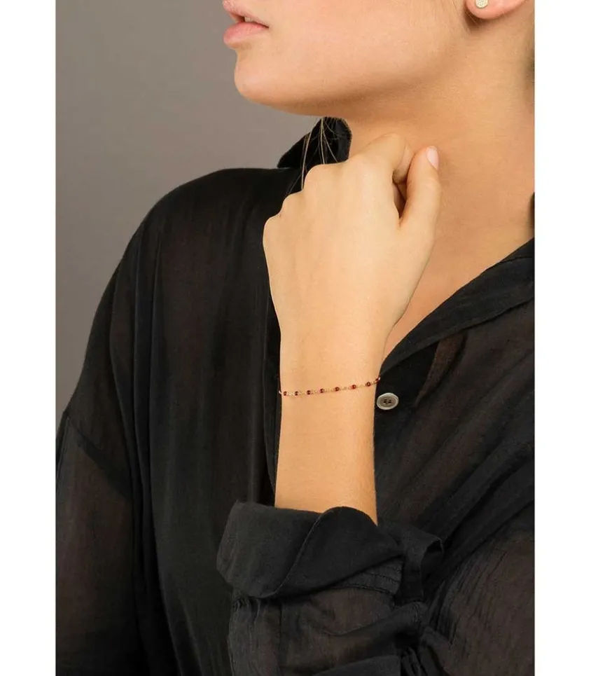 Bracelet Or Jaune Et Perles De Resine