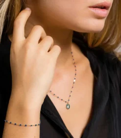 Bracelet Or Jaune Et Perles De Resine