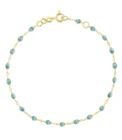 Bracelet Or Jaune Et Perles De Resine