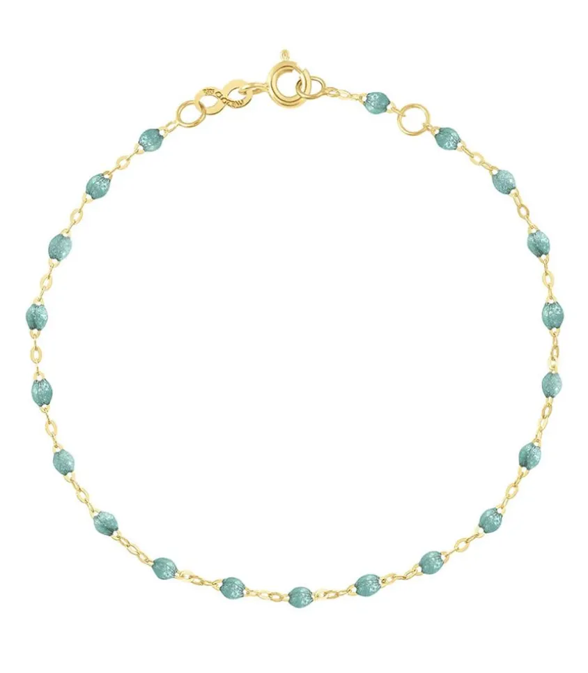 Bracelet Or Jaune Et Perles De Resine