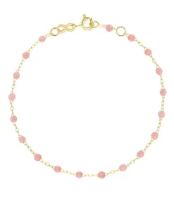 Bracelet Or Jaune Et Perles De Resine