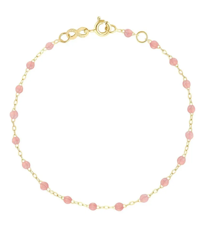 Bracelet Or Jaune Et Perles De Resine