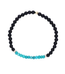 Bracelet Perles Onyx Et Turquoise