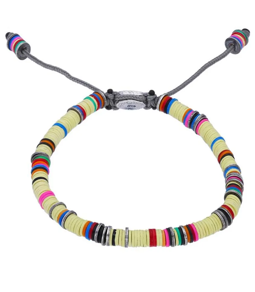 Bracelet Rainbow En Perles Africaines Et Argent