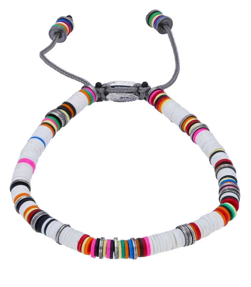 Bracelet Rainbow En Perles Africaines Et Argent