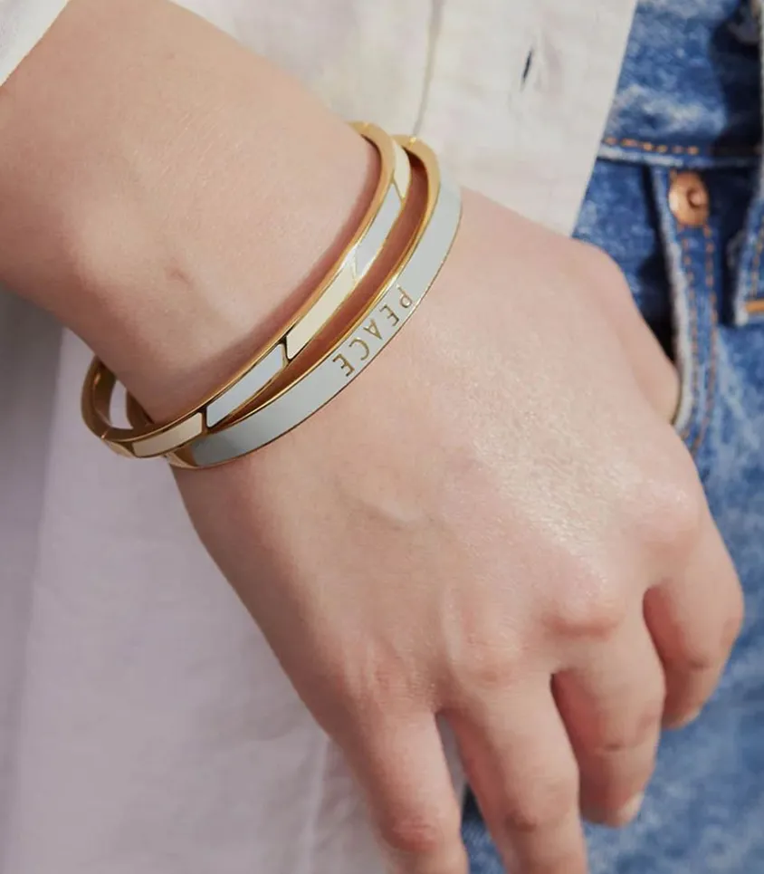 Bracelet Stripes Light Blue White
