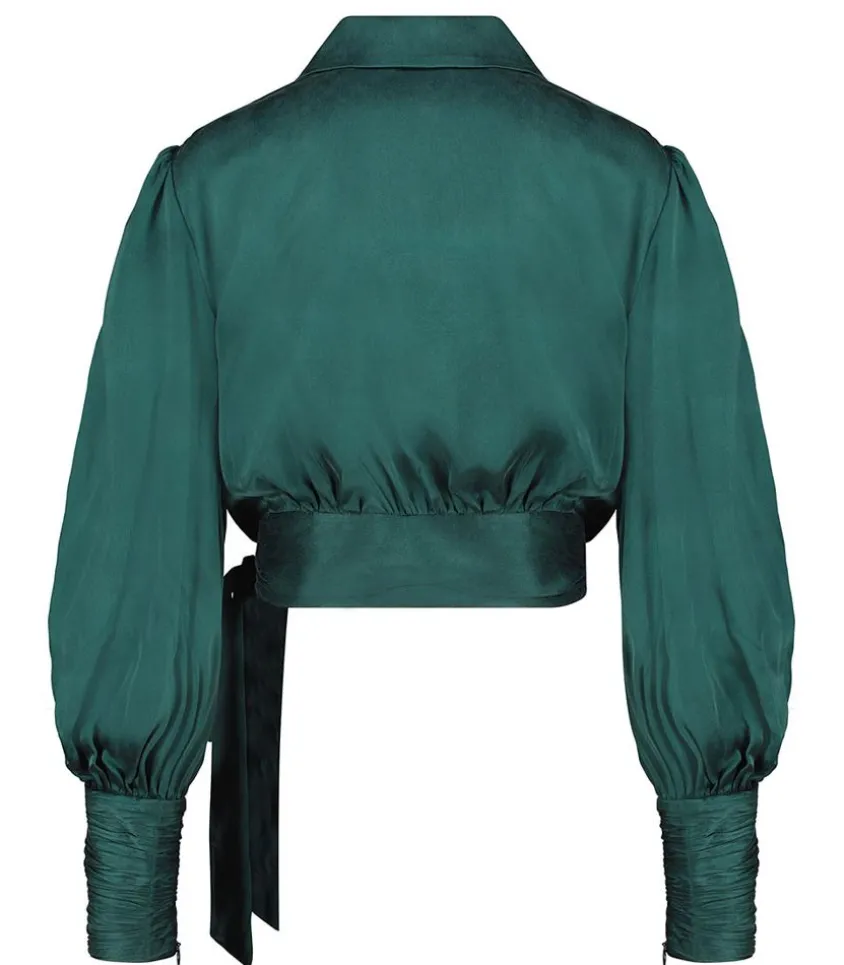 Cache-Coeur En Satin De Soie Jade