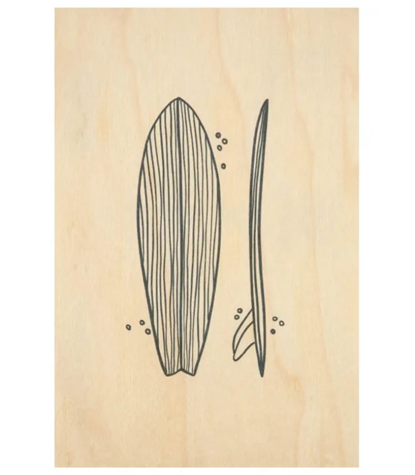 Carte Postale En Bois Surfboards