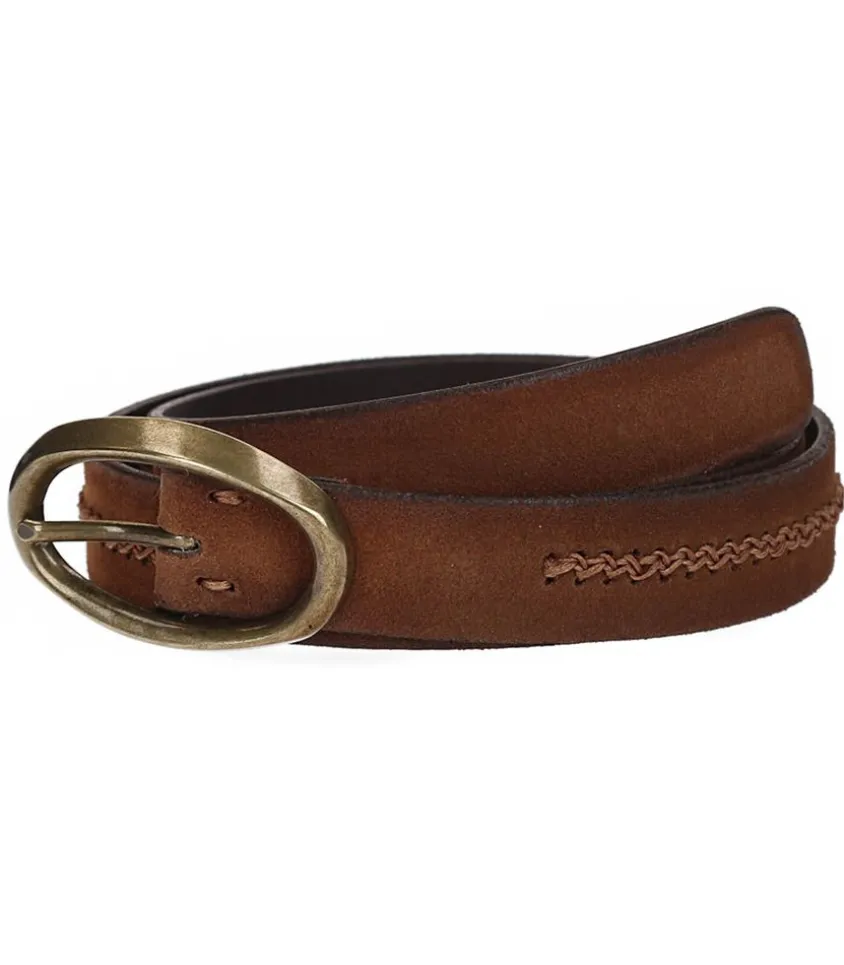 Ceinture En Cuir Suede Tressee Marron X Jane De Boy
