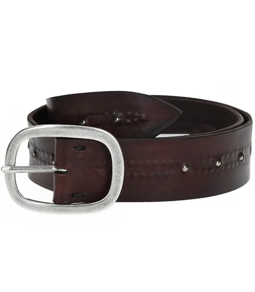 Ceinture En Cuir Tamponnee Marron X Jane De Boy