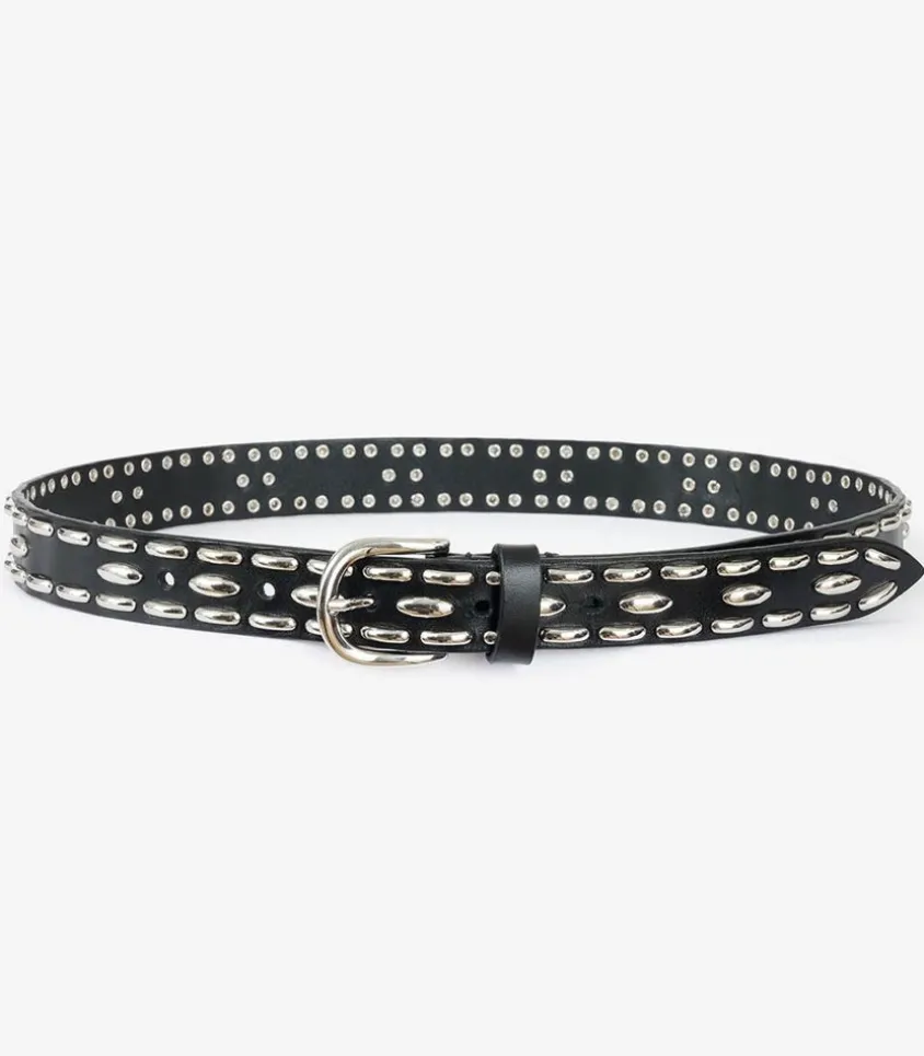 Ceinture En Cuir Zap Noir