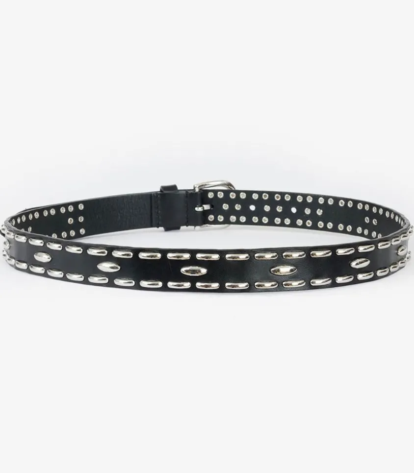 Ceinture En Cuir Zap Noir