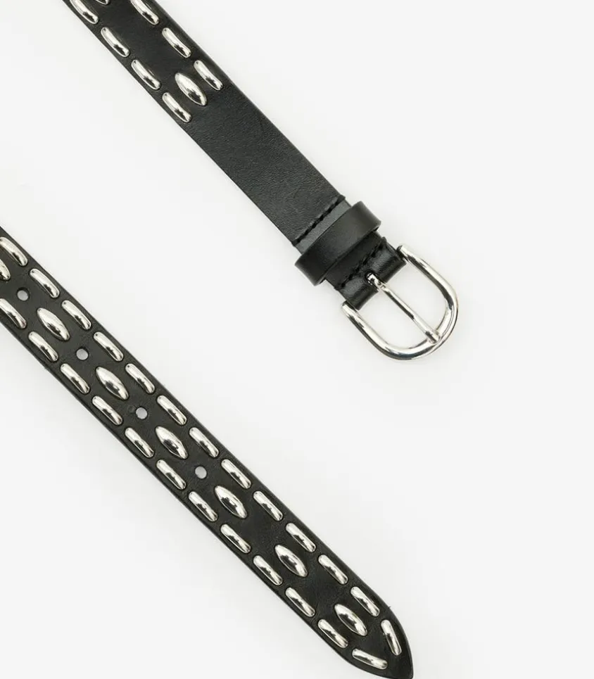 Ceinture En Cuir Zap Noir