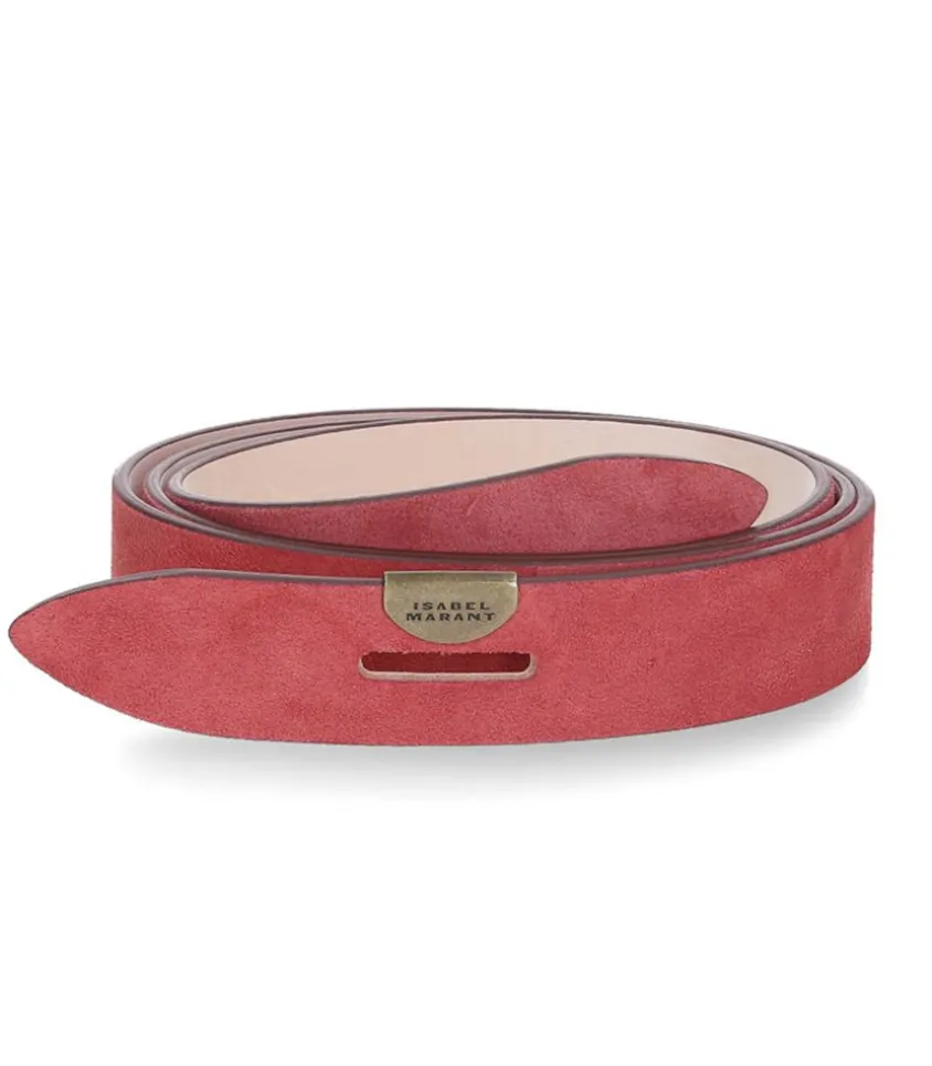 Ceinture Lecce En Cuir Suede Papaya