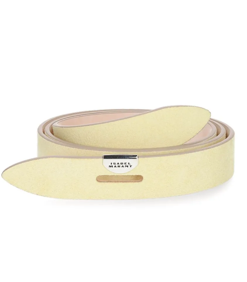 Ceinture Lecce En Cuir Suede Light Yellow