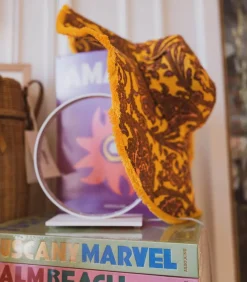 Chapeau Frayed Floppy Peach Yellow Paisley