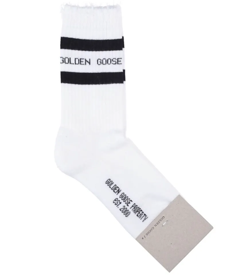 Chaussettes Hautes A Rayures Blanc/Noir