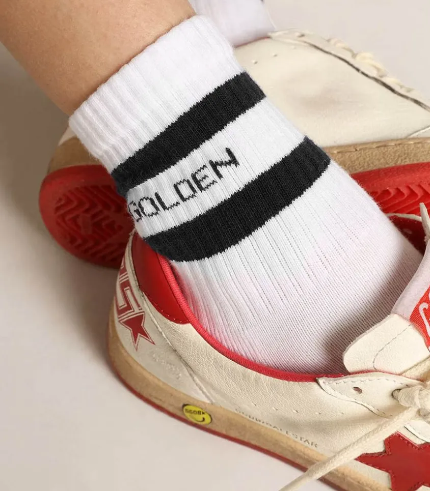 Chaussettes Hautes A Rayures Blanc/Noir