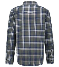 Chemise Homme Manches Longues Carreaux Khaki/Vert