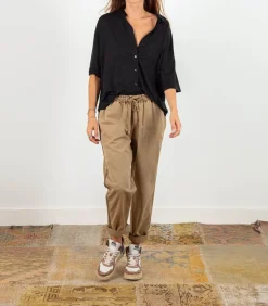 Chemise Manches 3/4 Noir