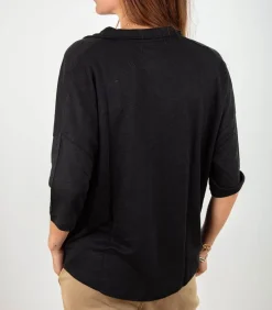Chemise Manches 3/4 Noir