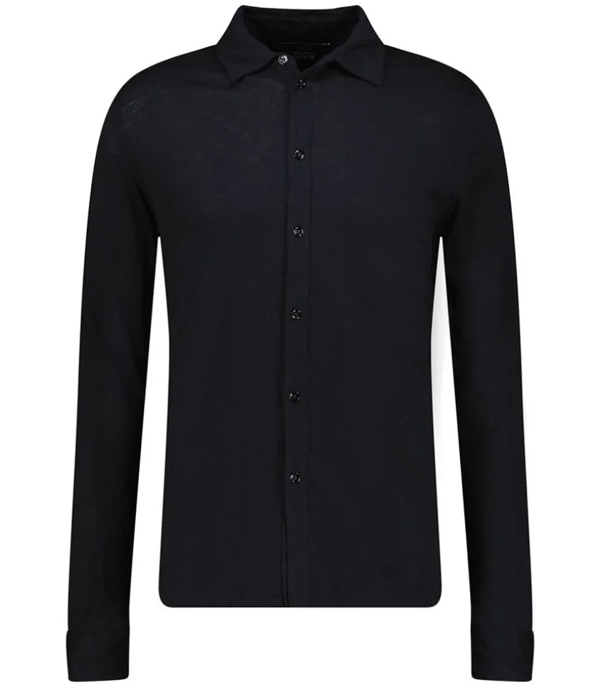 Chemise Manches Longues Homme Coton Et Cachemire Noir