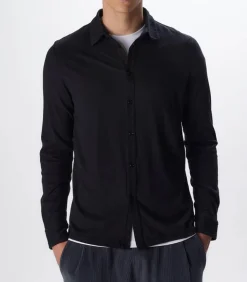 Chemise Manches Longues Homme Coton Et Cachemire Noir