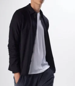 Chemise Manches Longues Homme Coton Et Cachemire Noir