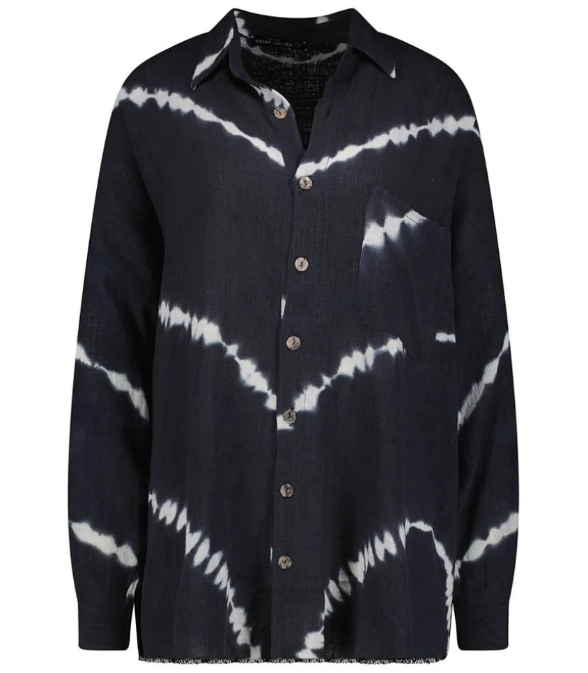 Chemise Oversize Mykonos Tie & Dye Black Navy