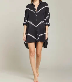 Chemise Oversize Mykonos Tie & Dye Black Navy