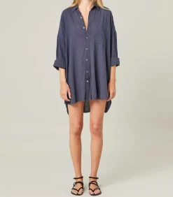 Chemise Oversize Mykonos Bleu Nuit