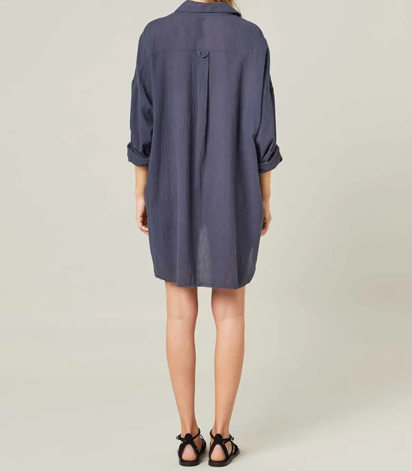 Chemise Oversize Mykonos Bleu Nuit