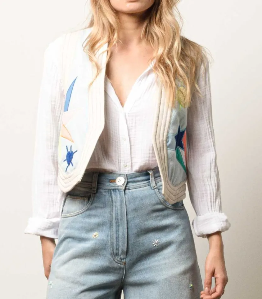 Chemise Scout En Gaze De Coton White