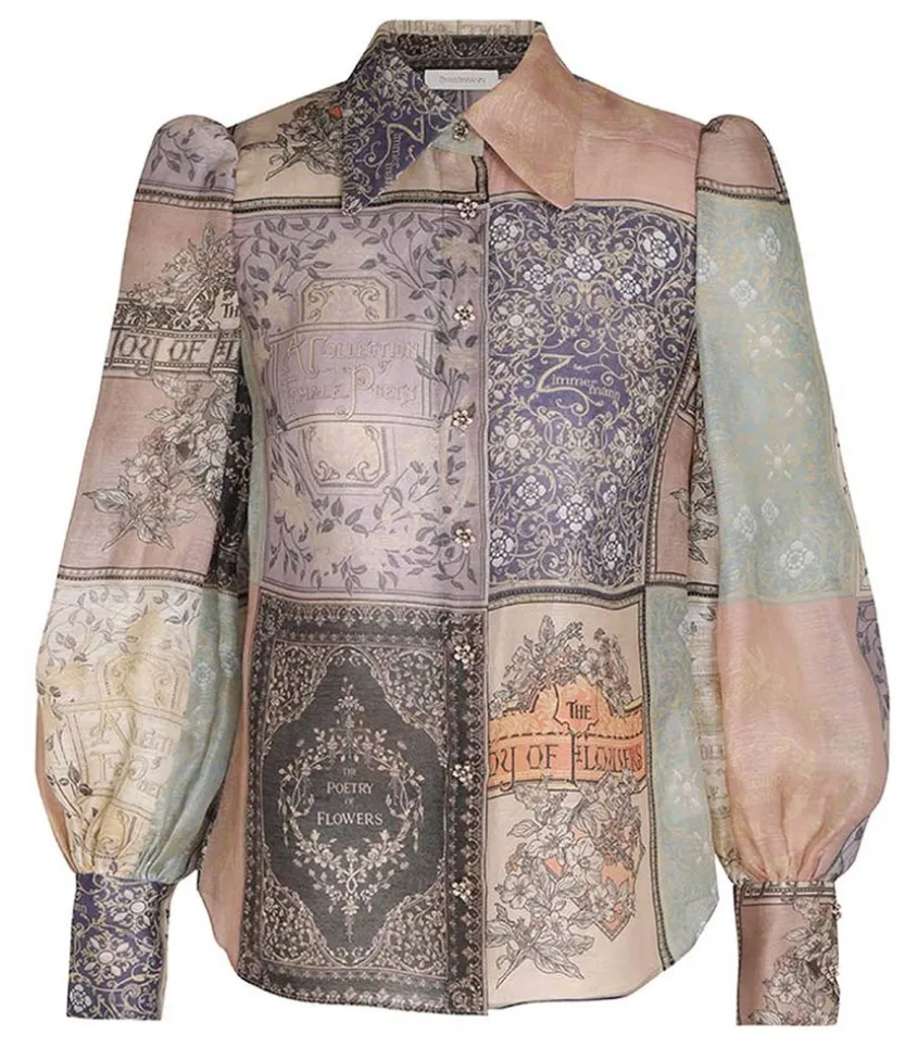 Chemisier Lyrical Book Print Book Cover Patch