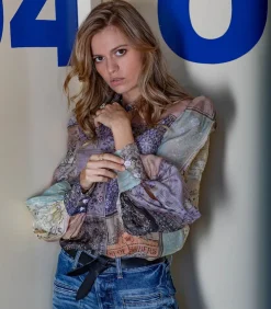 Chemisier Lyrical Book Print Book Cover Patch