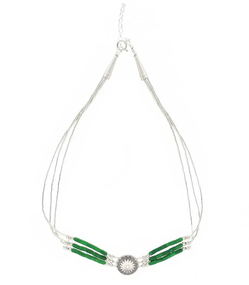 Chocker Liquid Silver Heishi 3 Rangs