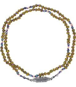 Collier Baby Locket Diamants Or Noir & Mauli Ghana Jaune & Noir