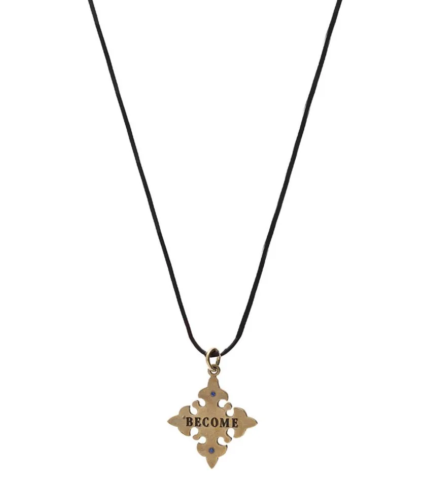 Collier Become En Bronze Et Pierres Saphir