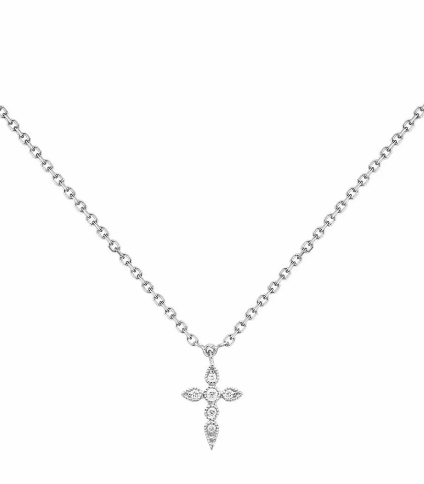 Collier Celeste Simple Or Blanc Et Diamants