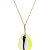 Collier Coquillage Merco Jaune Fluo